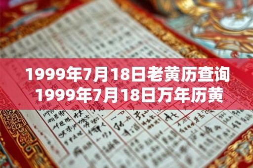 1999年7月18日老黄历查询 1999年7月18日万年历黄道吉日