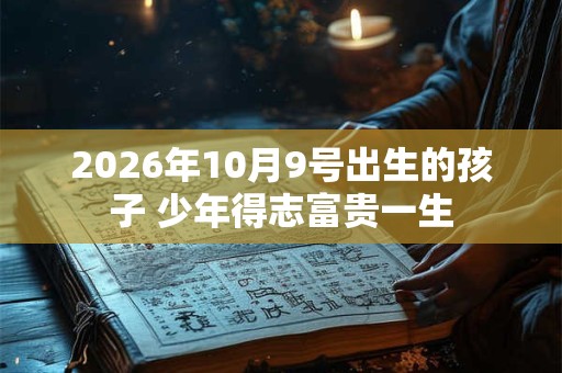 2026年10月9号出生的孩子 少年得志富贵一生