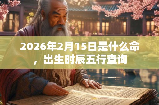 2026年2月15日是什么命,出生时辰五行查询 2026年2月15日是什么命,出生时辰五行查询