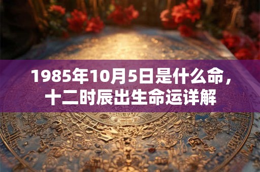 1985年10月5日是什么命，十二时辰出生命运详解