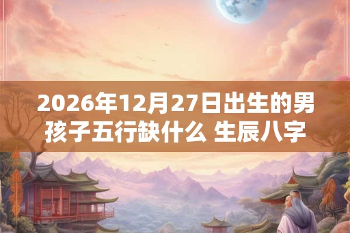 2026年12月27日出生的男孩子五行缺什么 生辰八字高分取名