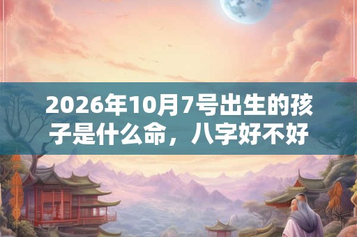 2026年10月7号出生的孩子是什么命，八字好不好