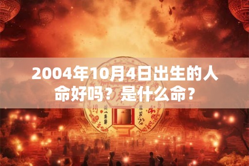 2004年10月4日出生的人命好吗？是什么命？