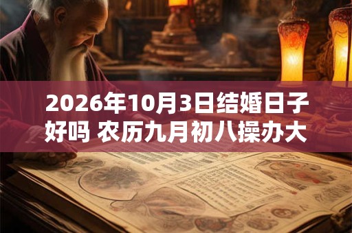 2026年10月3日结婚日子好吗 农历九月初八操办大喜之事怎么样