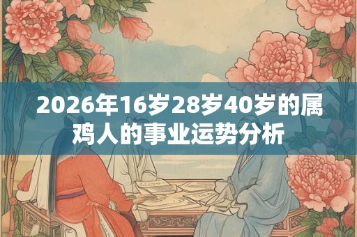 2026年16岁28岁40岁的属鸡人的事业运势分析 2026年16岁28岁40岁的属鸡人的事业运势分析