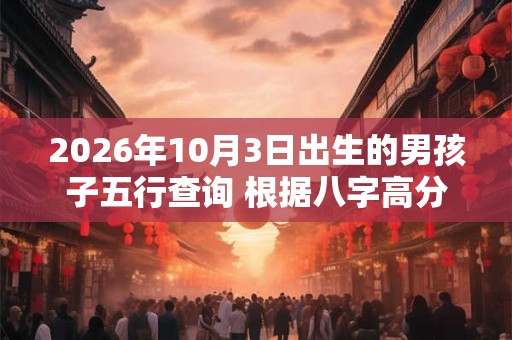2026年10月3日出生的男孩子五行查询 根据八字高分起名 2026年10月3日出生的男孩子五行查询 根据八字高分起名
