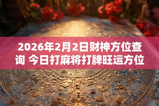 2026年2月2日财神方位查询 今日打麻将打牌旺运方位！