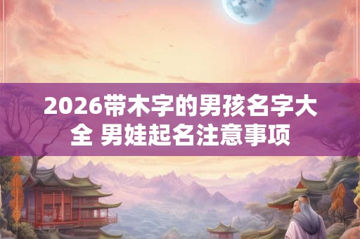 2026带木字的男孩名字大全 男娃起名注意事项