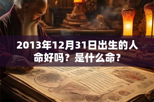 2013年12月31日出生的人命好吗？是什么命？