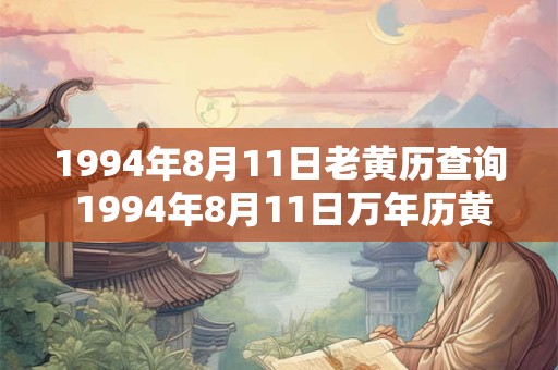 1994年8月11日老黄历查询 1994年8月11日万年历黄道吉日 1994年8月11日老黄历查询 1994年8月11日万年历黄道吉日