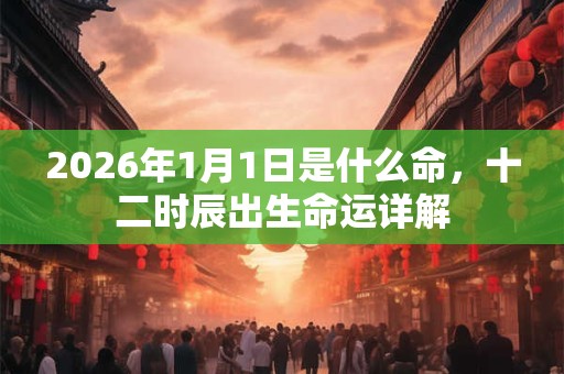 2026年1月1日是什么命，十二时辰出生命运详解