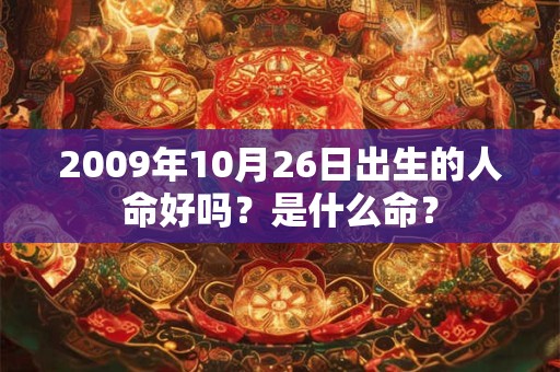 2009年10月26日出生的人命好吗？是什么命？
