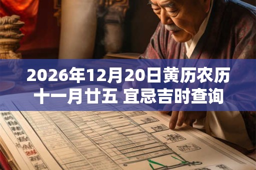 2026年12月20日黄历农历十一月廿五 宜忌吉时查询 2026年12月20日黄历农历十一月廿五 宜忌吉时查询