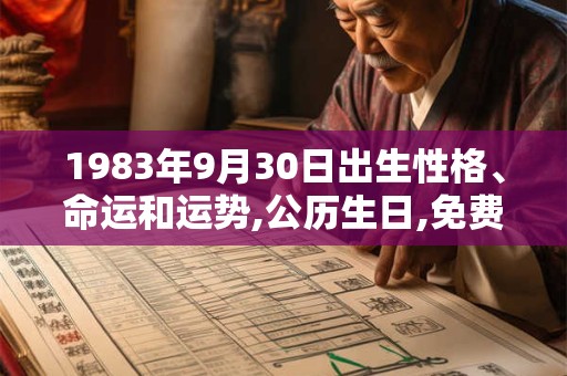 1983年9月30日出生性格、命运和运势,公历生日,免费算命