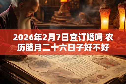 2026年2月7日宜订婚吗 农历腊月二十六日子好不好 2026年2月7日宜订婚吗 农历腊月二十六日子好不好