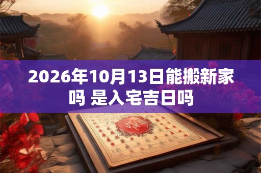 2026年10月13日能搬新家吗 是入宅吉日吗