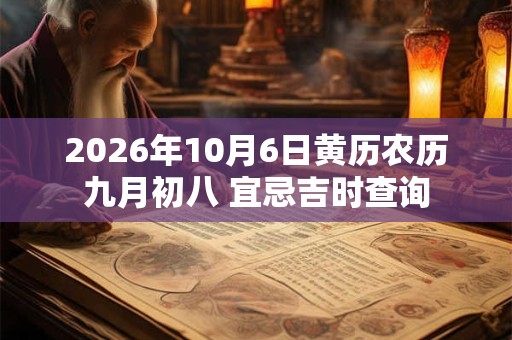 2026年10月6日黄历农历九月初八 宜忌吉时查询