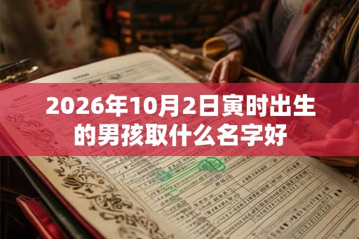 2026年10月2日寅时出生的男孩取什么名字好 2026年10月2日寅时出生的男孩取什么名字好