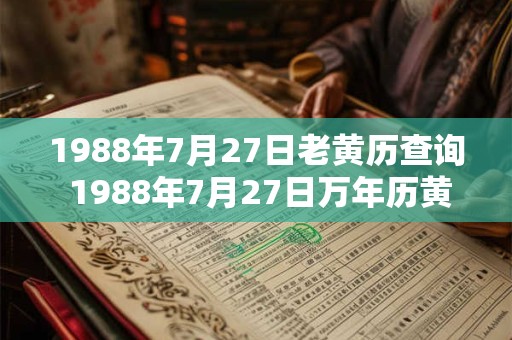 1988年7月27日老黄历查询 1988年7月27日万年历黄道吉日