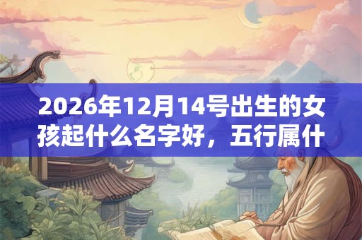 2026年12月14号出生的女孩起什么名字好，五行属什么