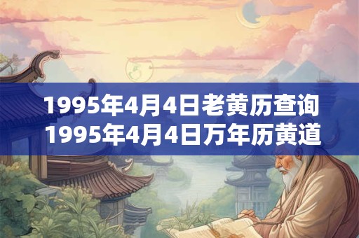 1995年4月4日老黄历查询 1995年4月4日万年历黄道吉日