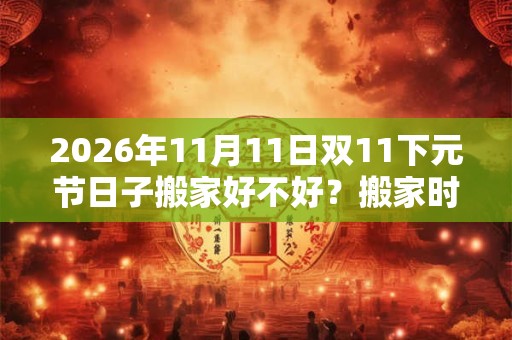 2026年11月11日双11下元节日子搬家好不好？搬家时间怎么选择？