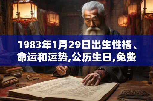 1983年1月29日出生性格、命运和运势,公历生日,免费算命