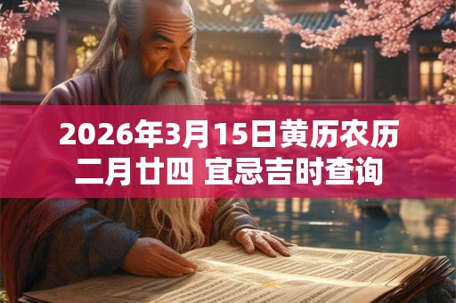 2026年3月15日黄历农历二月廿四 宜忌吉时查询