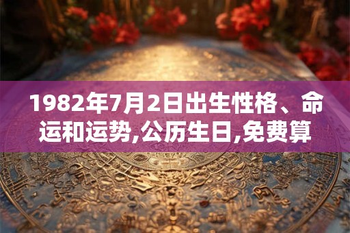 1982年7月2日出生性格、命运和运势,公历生日,免费算命 1982年7月2日出生性格、命运和运势,公历生日,免费算命