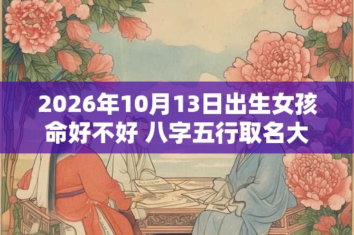 2026年10月13日出生女孩命好不好 八字五行取名大全 2026年10月13日出生女孩命好不好 八字五行取名大全