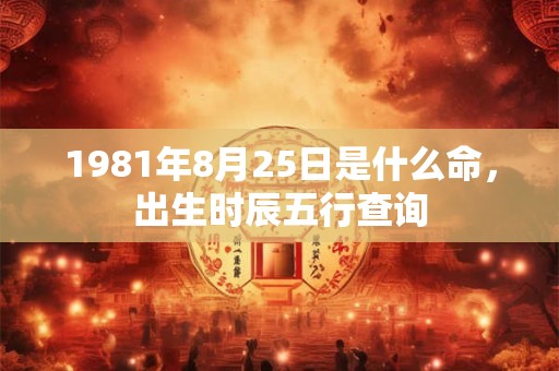 1981年8月25日是什么命，出生时辰五行查询