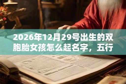 2026年12月29号出生的双胞胎女孩怎么起名字,五行属什么? 2026年12月29号出生的双胞胎女孩怎么起名字,五行属什么?