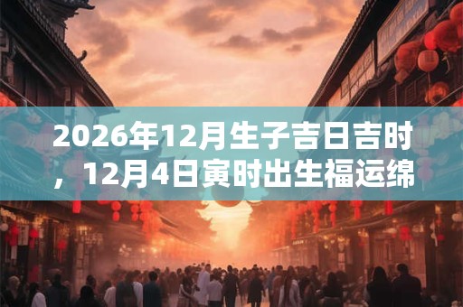 2026年12月生子吉日吉时,12月4日寅时出生福运绵长 2026年12月生子吉日吉时,12月4日寅时出生福运绵长