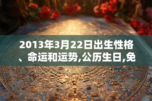 2013年3月22日出生性格、命运和运势,公历生日,免费算命