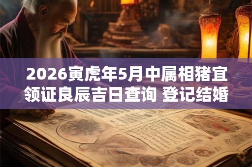 2026寅虎年5月中属相猪宜领证良辰吉日查询 登记结婚佳期