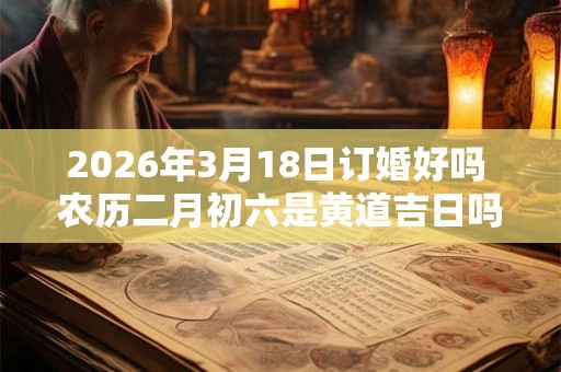 2026年3月18日订婚好吗 农历二月初六是黄道吉日吗 2026年3月18日订婚好吗 农历二月初六是黄道吉日吗