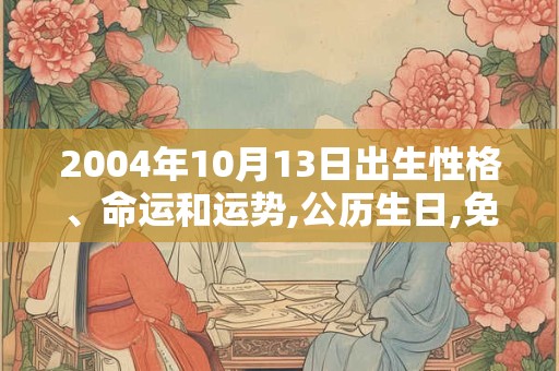 2004年10月13日出生性格、命运和运势,公历生日,免费算命