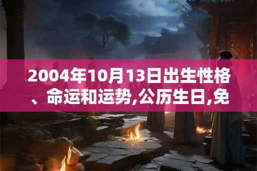 2004年10月13日出生性格、命运和运势,公历生日,免费算命