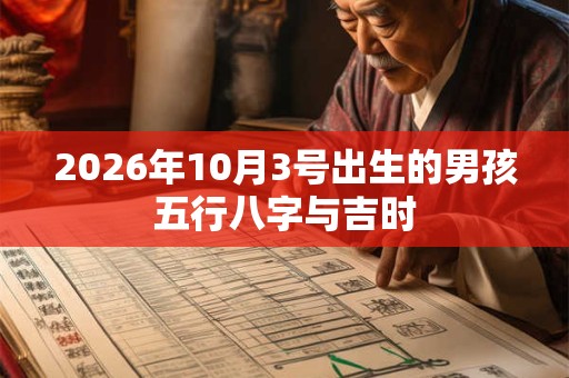 2026年10月3号出生的男孩五行八字与吉时 2026年10月3号出生的男孩五行八字与吉时