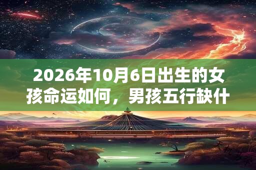 2026年10月6日出生的女孩命运如何,男孩五行缺什么 2026年10月6日出生的女孩命运如何,男孩五行缺什么
