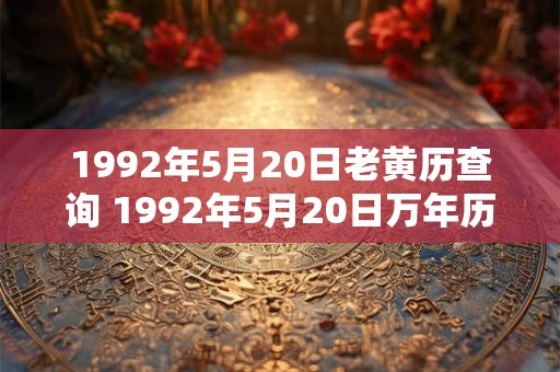 1992年5月20日老黄历查询 1992年5月20日万年历黄道吉日