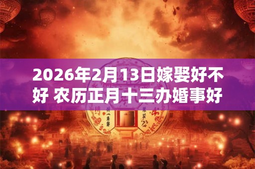 2026年2月13日嫁娶好不好 农历正月十三办婚事好吗