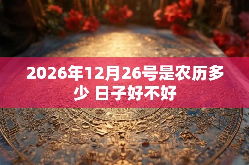2026年12月26号是农历多少 日子好不好