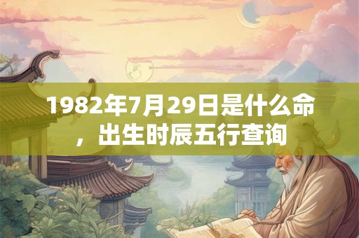 1982年7月29日是什么命，出生时辰五行查询