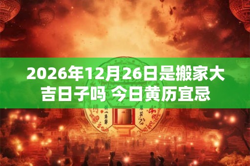 2026年12月26日是搬家大吉日子吗 今日黄历宜忌