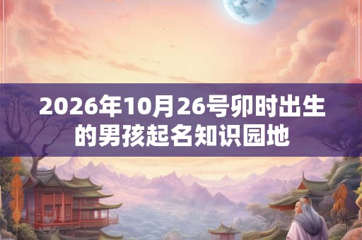 2026年10月26号卯时出生的男孩起名知识园地
