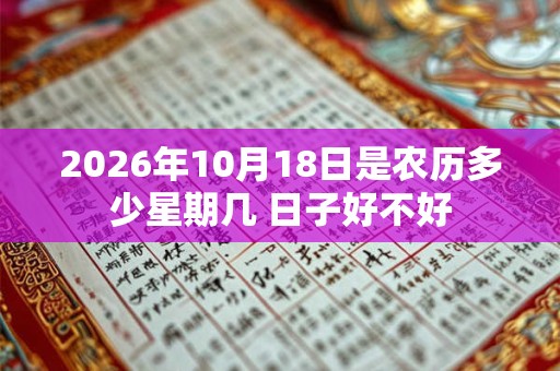 2026年10月18日是农历多少星期几 日子好不好