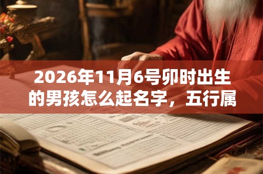 2026年11月6号卯时出生的男孩怎么起名字，五行属什么