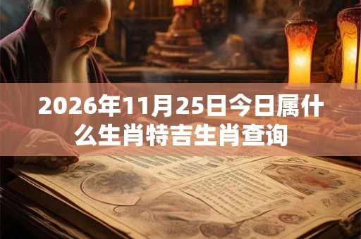 2026年11月25日今日属什么生肖特吉生肖查询 2026年11月25日今日属什么生肖特吉生肖查询