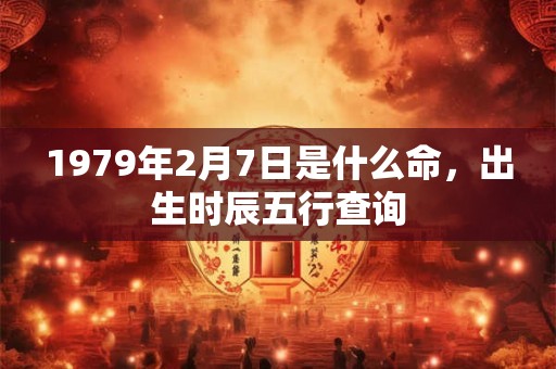 1979年2月7日是什么命，出生时辰五行查询